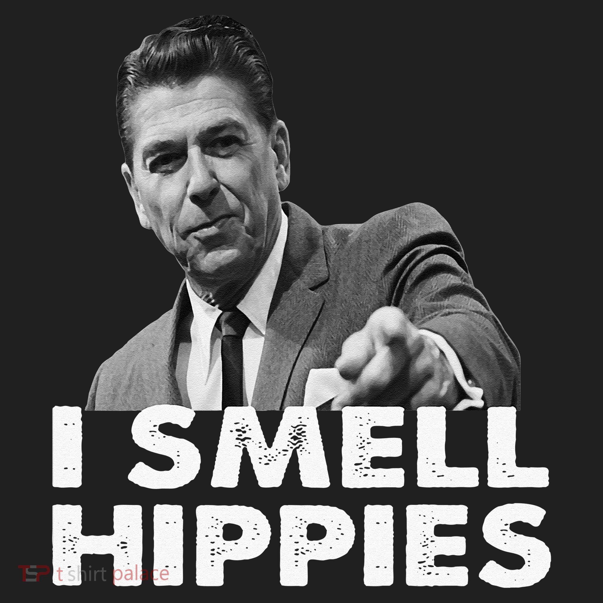 Conservative Merica Ronald Reagan I Smell Hippies Golf Towel