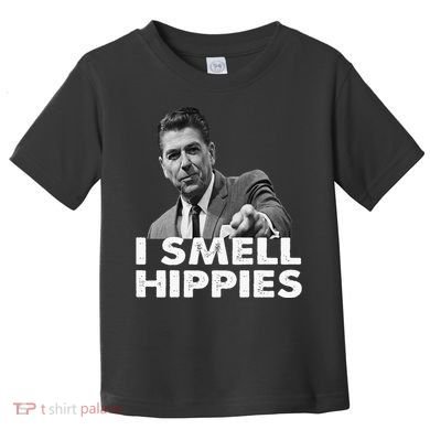 Conservative Merica Ronald Reagan I Smell Hippies Toddler T-Shirt