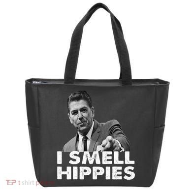 Conservative Merica Ronald Reagan I Smell Hippies Tote Bag