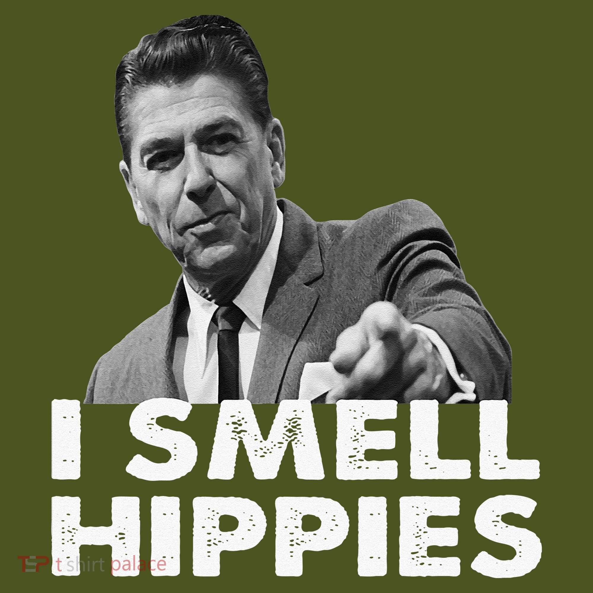 Conservative Merica Ronald Reagan I Smell Hippies The Baniff Cuffed Pom Beanie
