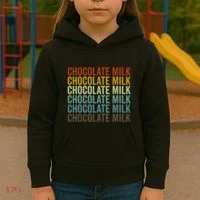 Chocolate Milk Retro Kids Hoodie thumb 3