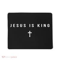 Christian Minimalist Religious Christ Jesus Is King Cross Mousepad thumb 0