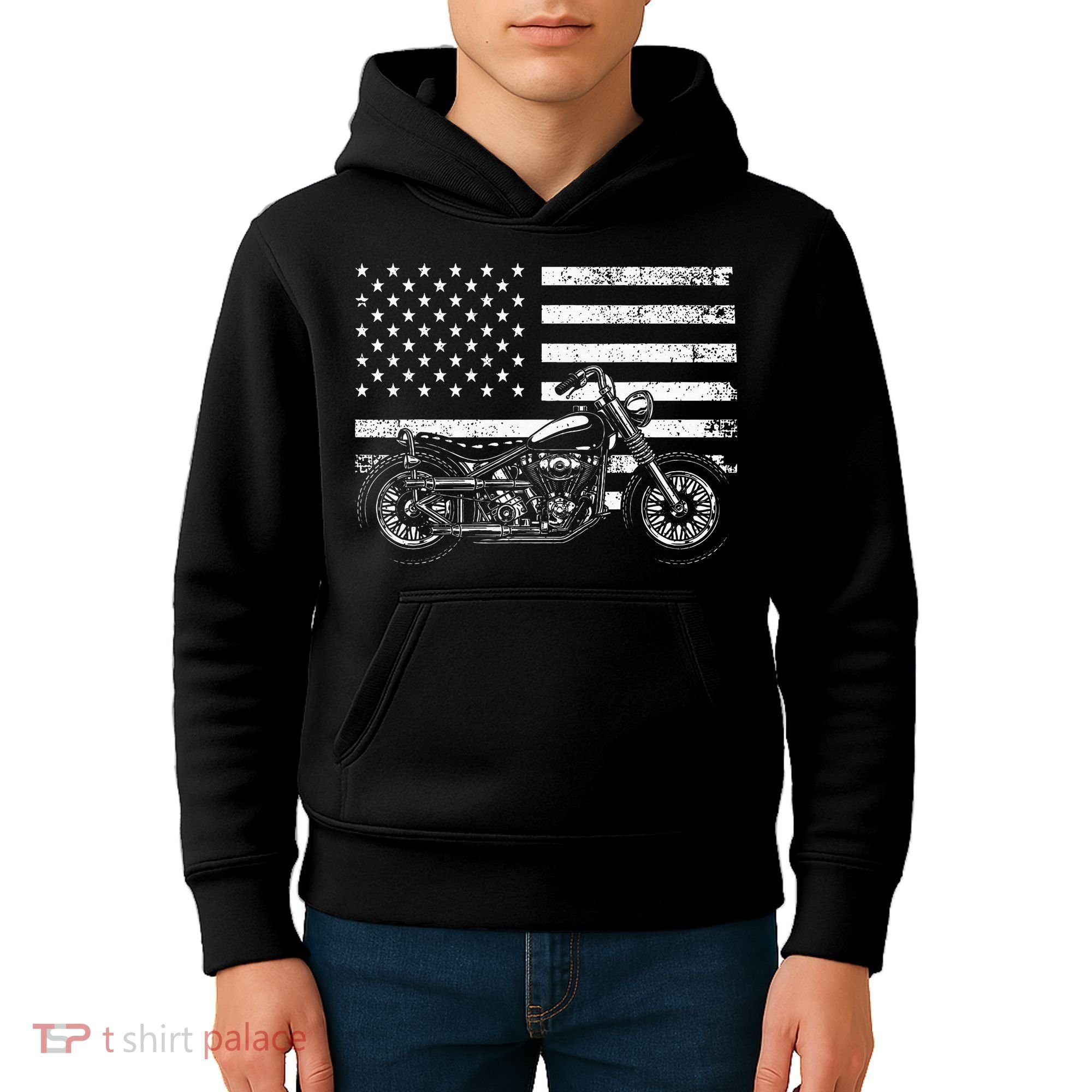 Cool Motorcycle Rider Kids Hoodie