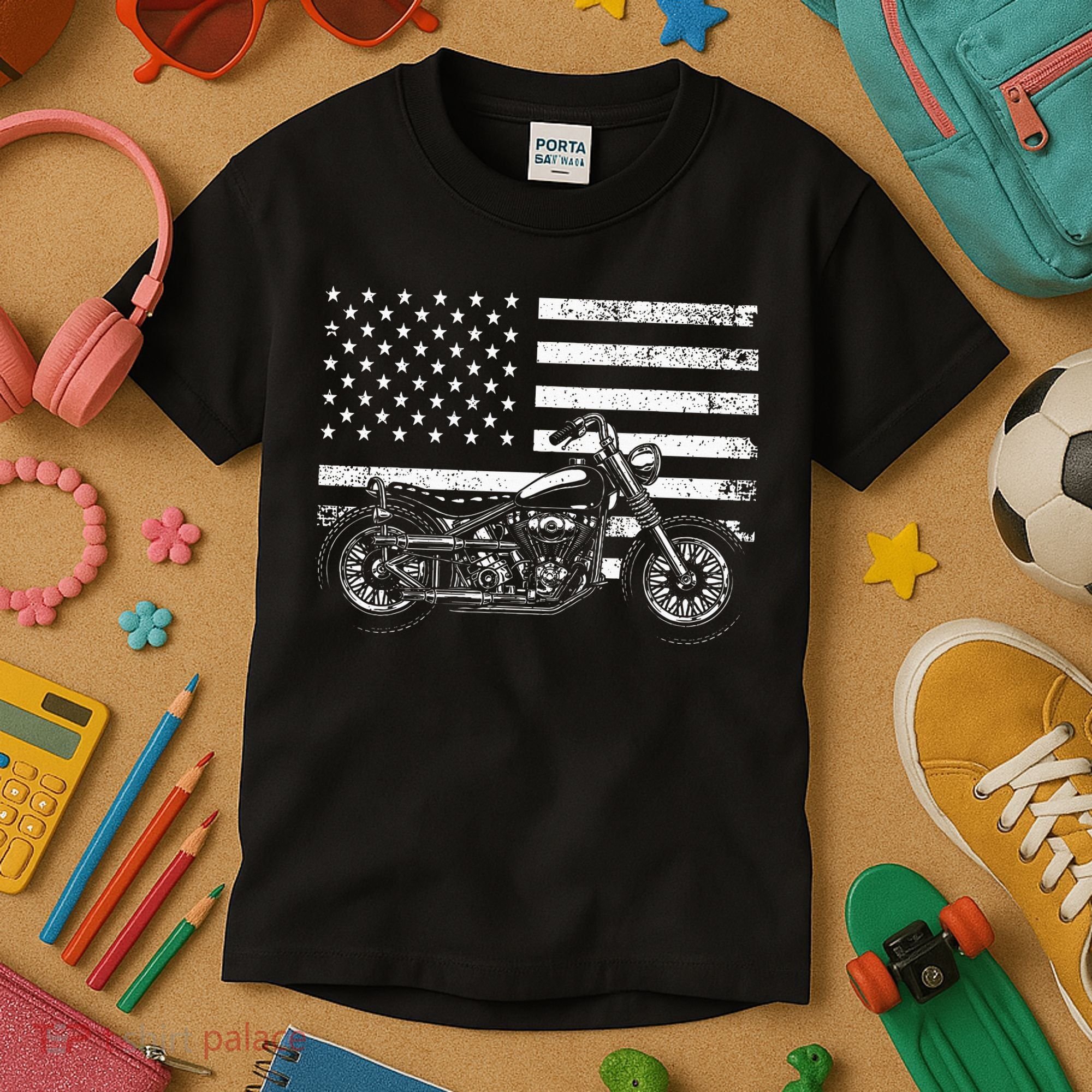 Cool Motorcycle Rider Kids T-Shirt