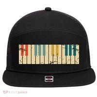 Classical Music Retro Piano 7 Panel Mesh Trucker Snapback Hat thumb 0