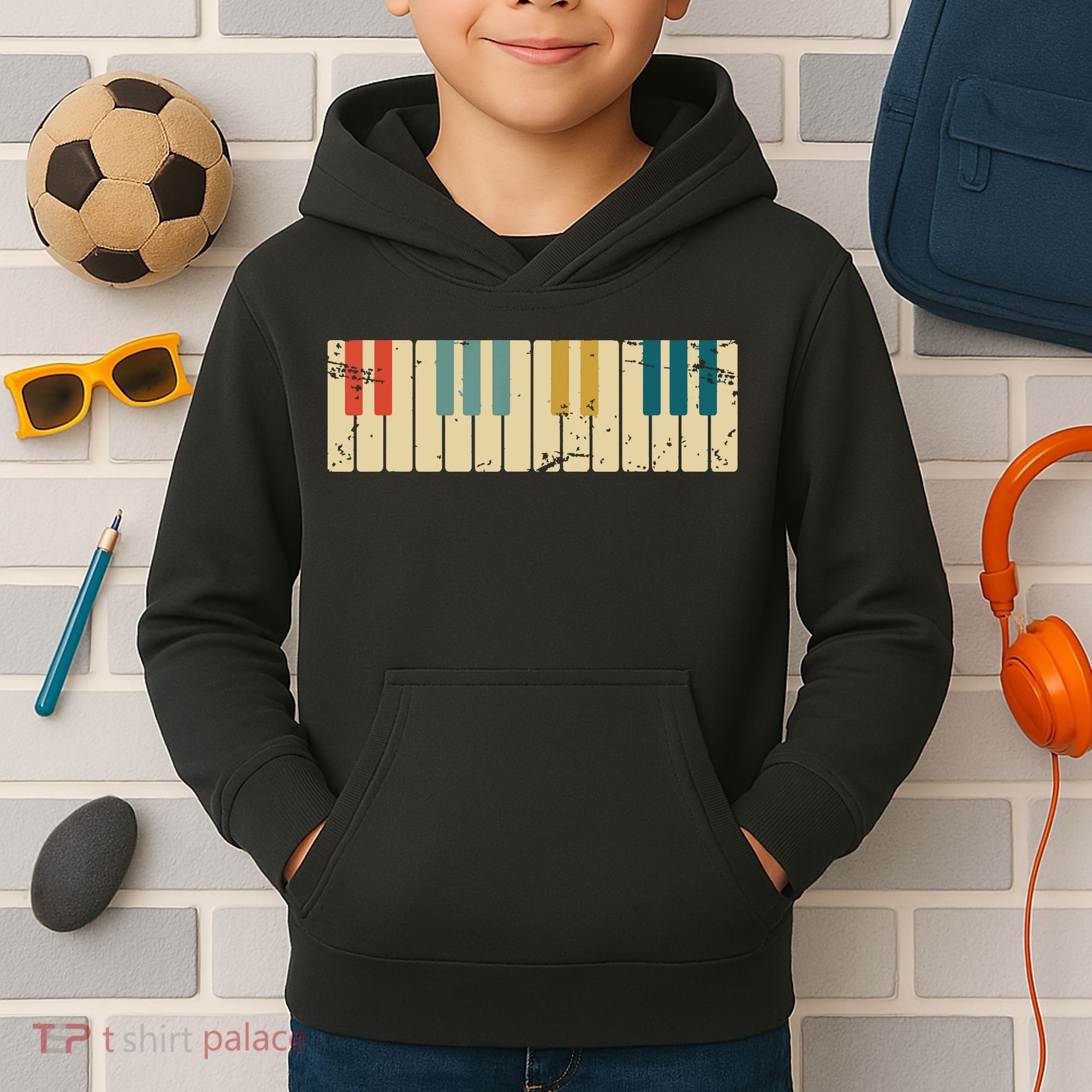 Classical Music Retro Piano Kids Hoodie