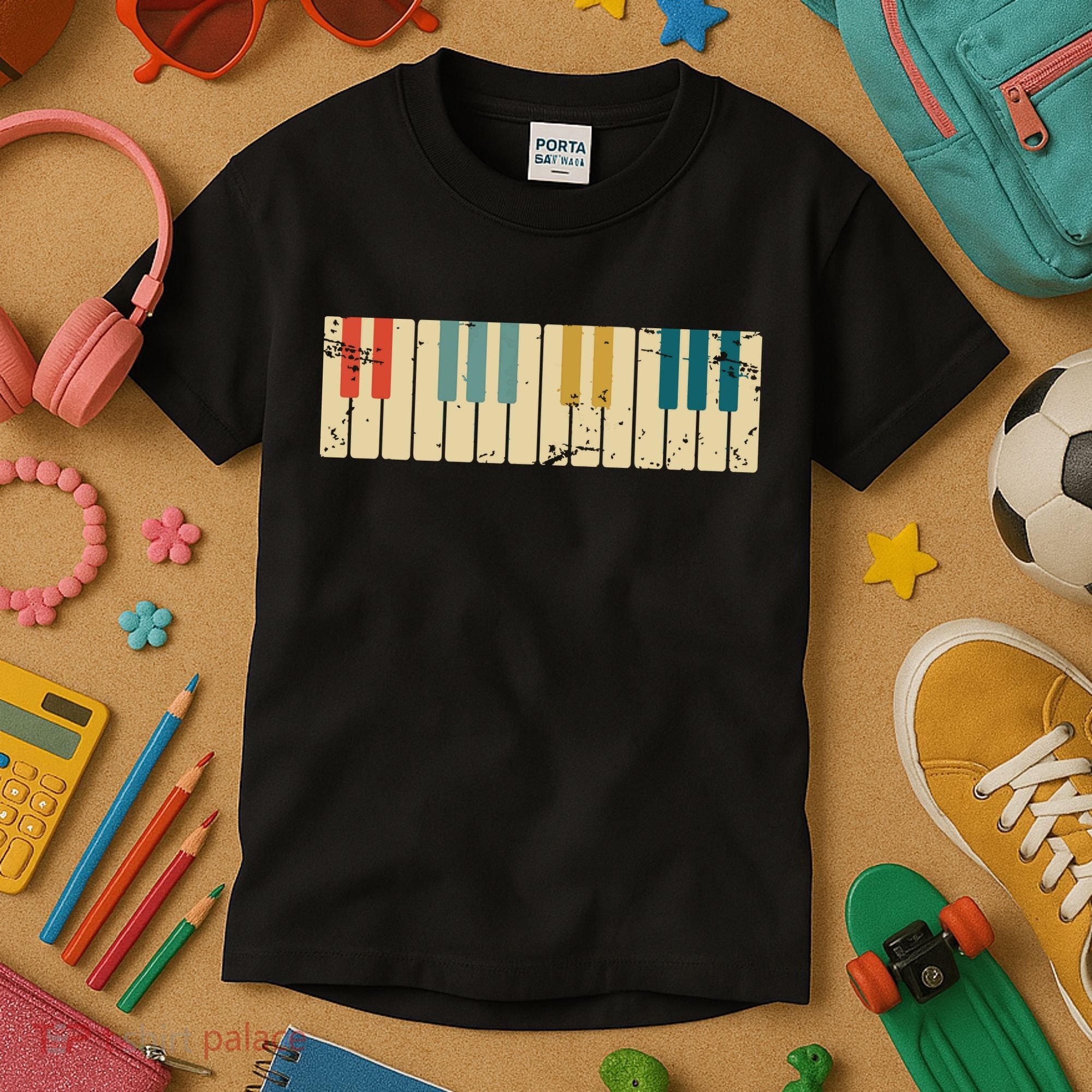 Classical Music Retro Piano Kids T-Shirt