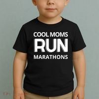 Cool Moms Run Marathons, Marathon Mom Runner Parent Toddler T-Shirt thumb 2