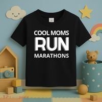 Cool Moms Run Marathons, Marathon Mom Runner Parent Toddler T-Shirt thumb 3