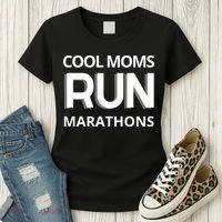 Cool Moms Run Marathons, Marathon Mom Runner Parent Women's T-Shirt thumb 3