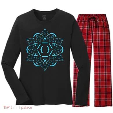 Code Mandala React Framework Women's Long Sleeve Flannel Pajama Set