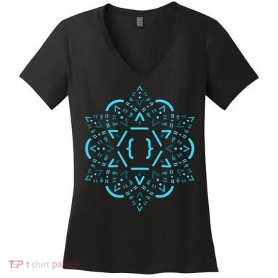 Code Mandala React Framework Women's V-Neck T-Shirt