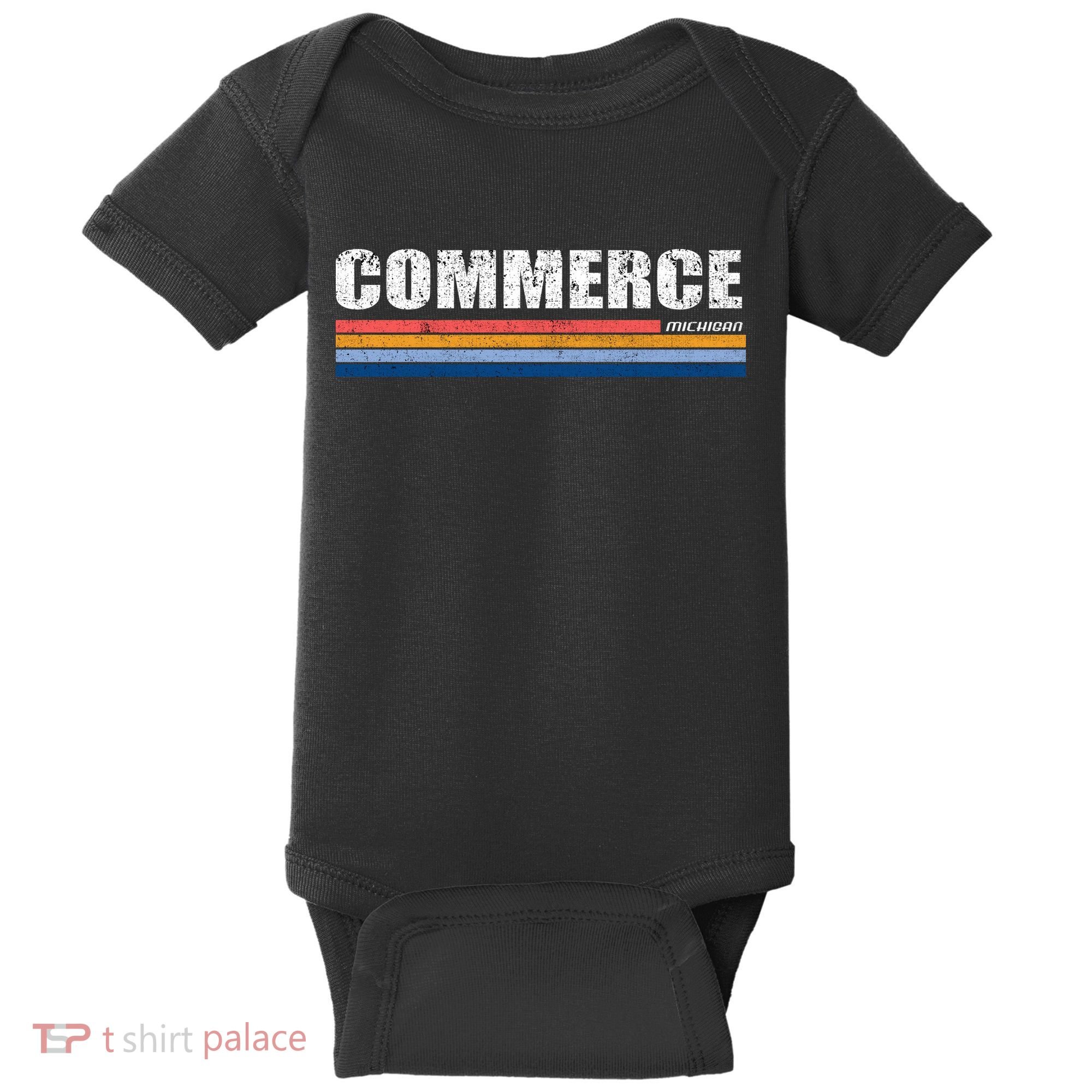 Commerce Michigan Retro Baby Bodysuit