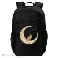 Crescent Moon Rabbit Stars Wiccan Wicca Witch Moon Phases Gift Backpack thumb 0
