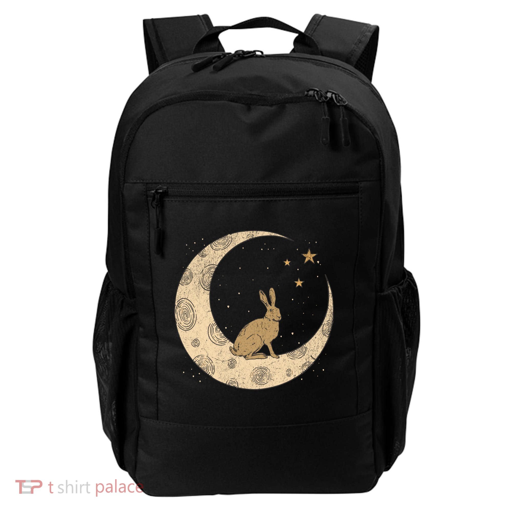 Crescent Moon Rabbit Stars Wiccan Wicca Witch Moon Phases Gift Backpack