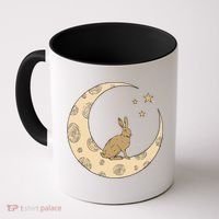 Crescent Moon Rabbit Stars Wiccan Wicca Witch Moon Phases Gift Coffee Mug thumb 0