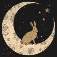 Crescent Moon Rabbit Stars Wiccan Wicca Witch Moon Phases Gift Pajama Set thumb 2