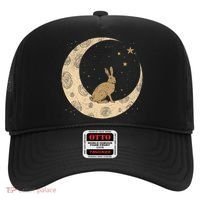 Crescent Moon Rabbit Stars Wiccan Wicca Witch Moon Phases Gift Hat thumb 0
