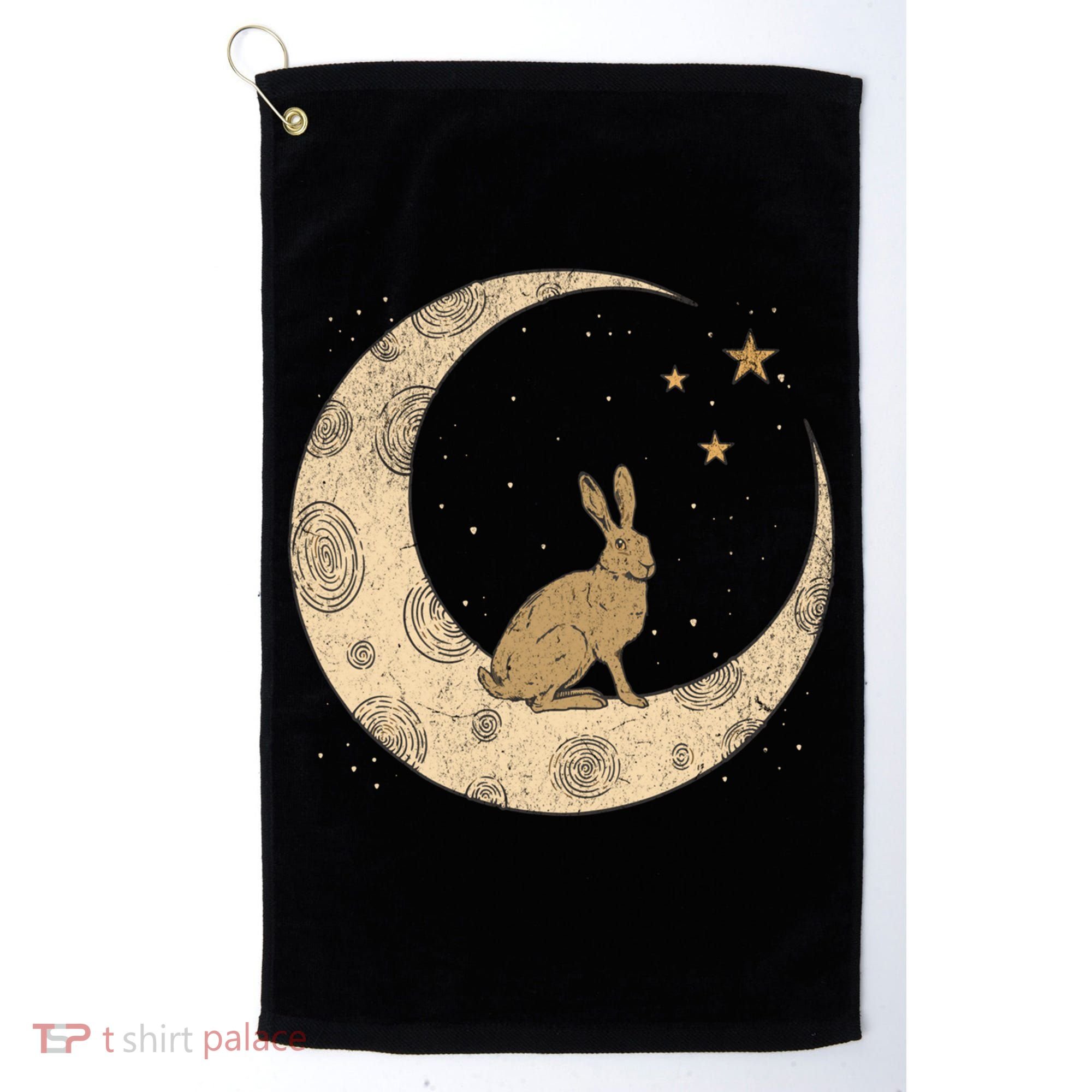 Crescent Moon Rabbit Stars Wiccan Wicca Witch Moon Phases Gift Golf Towel