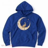 Crescent Moon Rabbit Stars Wiccan Wicca Witch Moon Phases Gift Hoodie thumb 0
