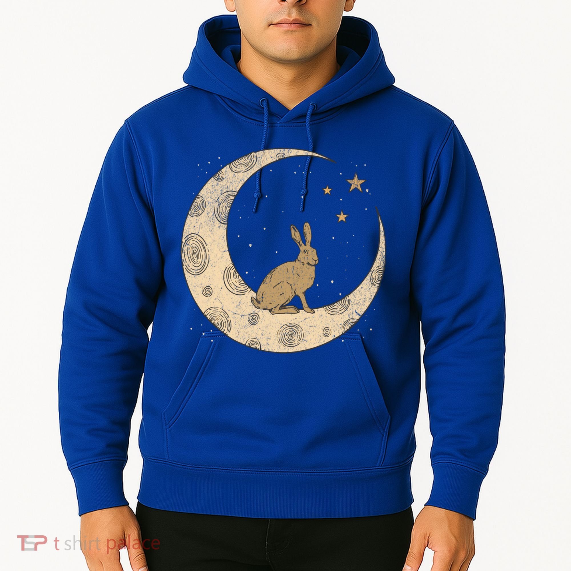 Crescent Moon Rabbit Stars Wiccan Wicca Witch Moon Phases Gift Hoodie