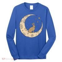 Crescent Moon Rabbit Stars Wiccan Wicca Witch Moon Phases Gift Long Sleeve Shirt thumb 0