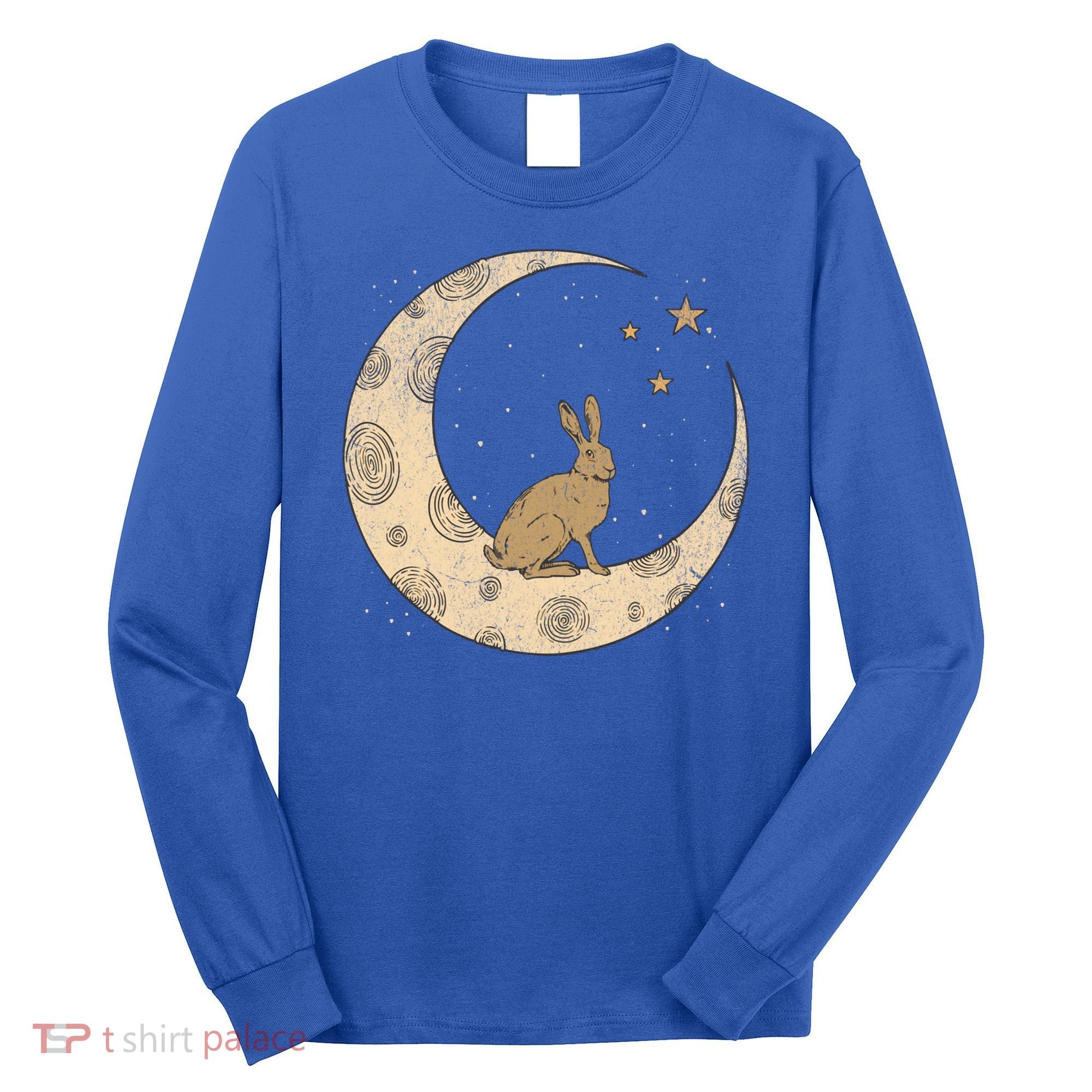 Crescent Moon Rabbit Stars Wiccan Wicca Witch Moon Phases Gift Long Sleeve Shirt