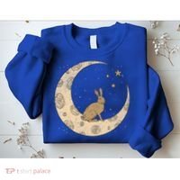 Crescent Moon Rabbit Stars Wiccan Wicca Witch Moon Phases Gift Sweatshirt thumb 2