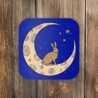 Crescent Moon Rabbit Stars Wiccan Wicca Witch Moon Phases Gift Coaster thumb 0