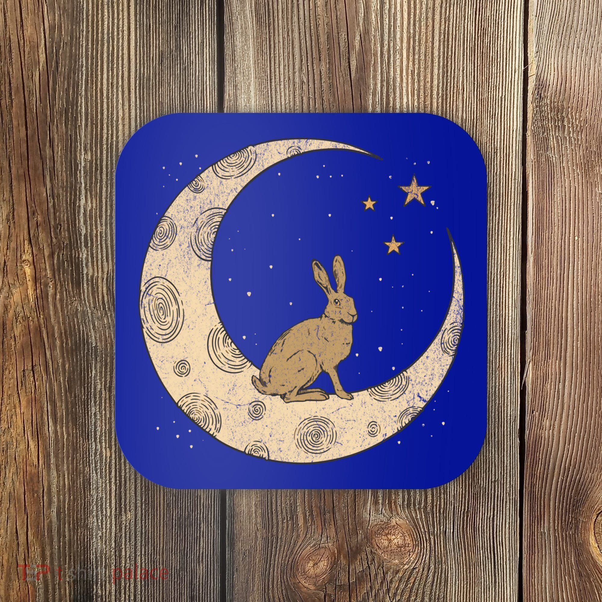Crescent Moon Rabbit Stars Wiccan Wicca Witch Moon Phases Gift Coaster
