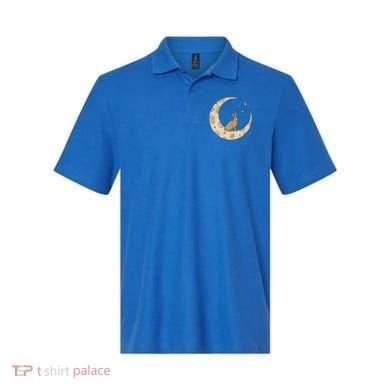 Crescent Moon Rabbit Stars Wiccan Wicca Witch Moon Phases Gift Polo