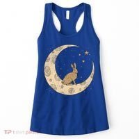 Crescent Moon Rabbit Stars Wiccan Wicca Witch Moon Phases Gift Women's Tank Top thumb 0