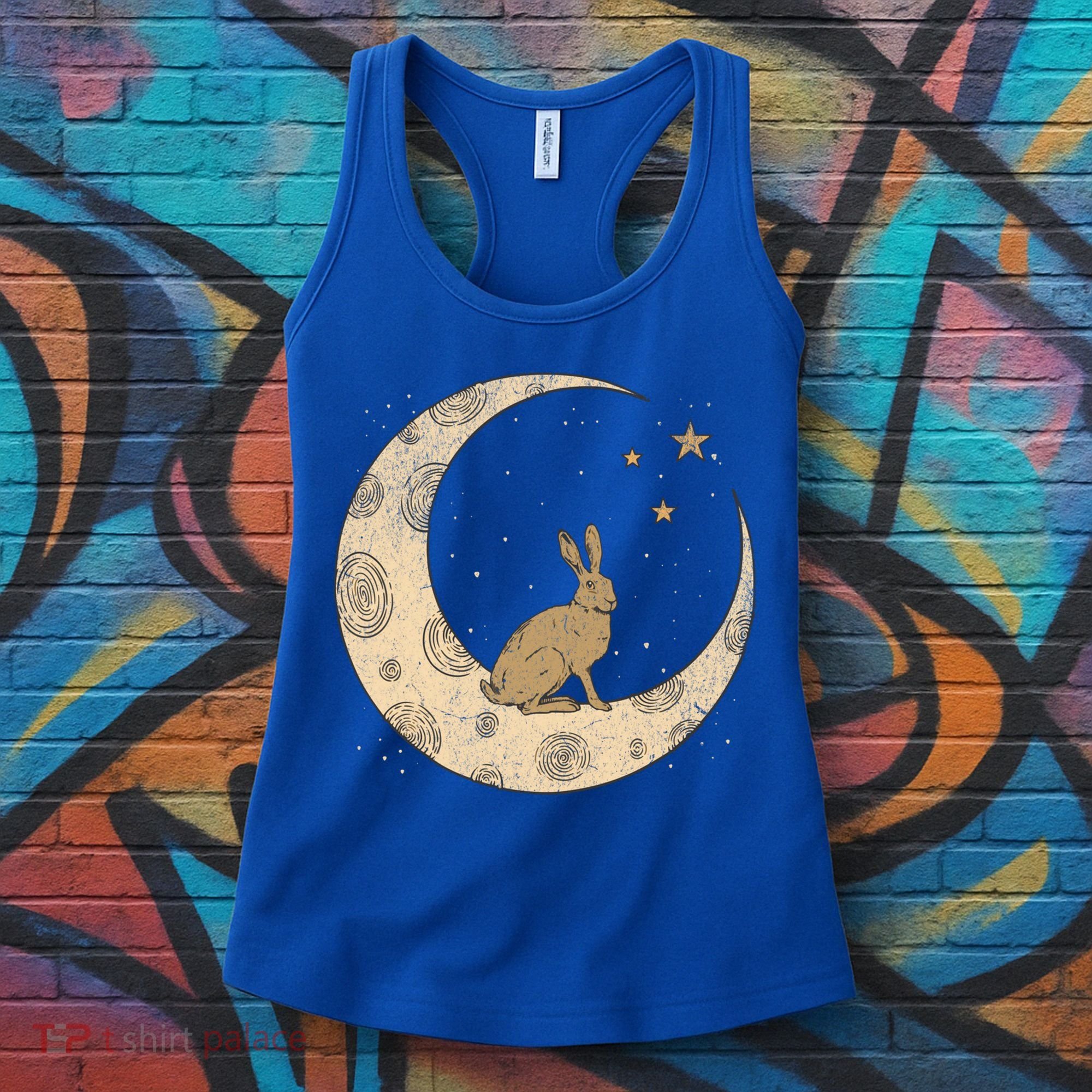 Crescent Moon Rabbit Stars Wiccan Wicca Witch Moon Phases Gift Women's Tank Top