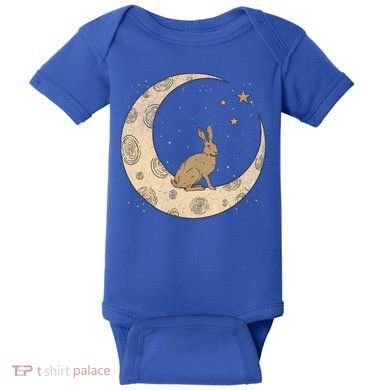 Crescent Moon Rabbit Stars Wiccan Wicca Witch Moon Phases Gift Baby Bodysuit