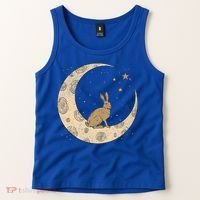 Crescent Moon Rabbit Stars Wiccan Wicca Witch Moon Phases Gift Tank Top thumb 2