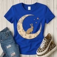 Crescent Moon Rabbit Stars Wiccan Wicca Witch Moon Phases Gift Women's T-Shirt thumb 3