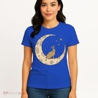 Crescent Moon Rabbit Stars Wiccan Wicca Witch Moon Phases Gift Women's T-Shirt thumb 4