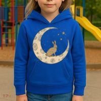 Crescent Moon Rabbit Stars Wiccan Wicca Witch Moon Phases Gift Kids Hoodie thumb 3