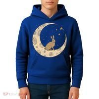 Crescent Moon Rabbit Stars Wiccan Wicca Witch Moon Phases Gift Kids Hoodie thumb 4