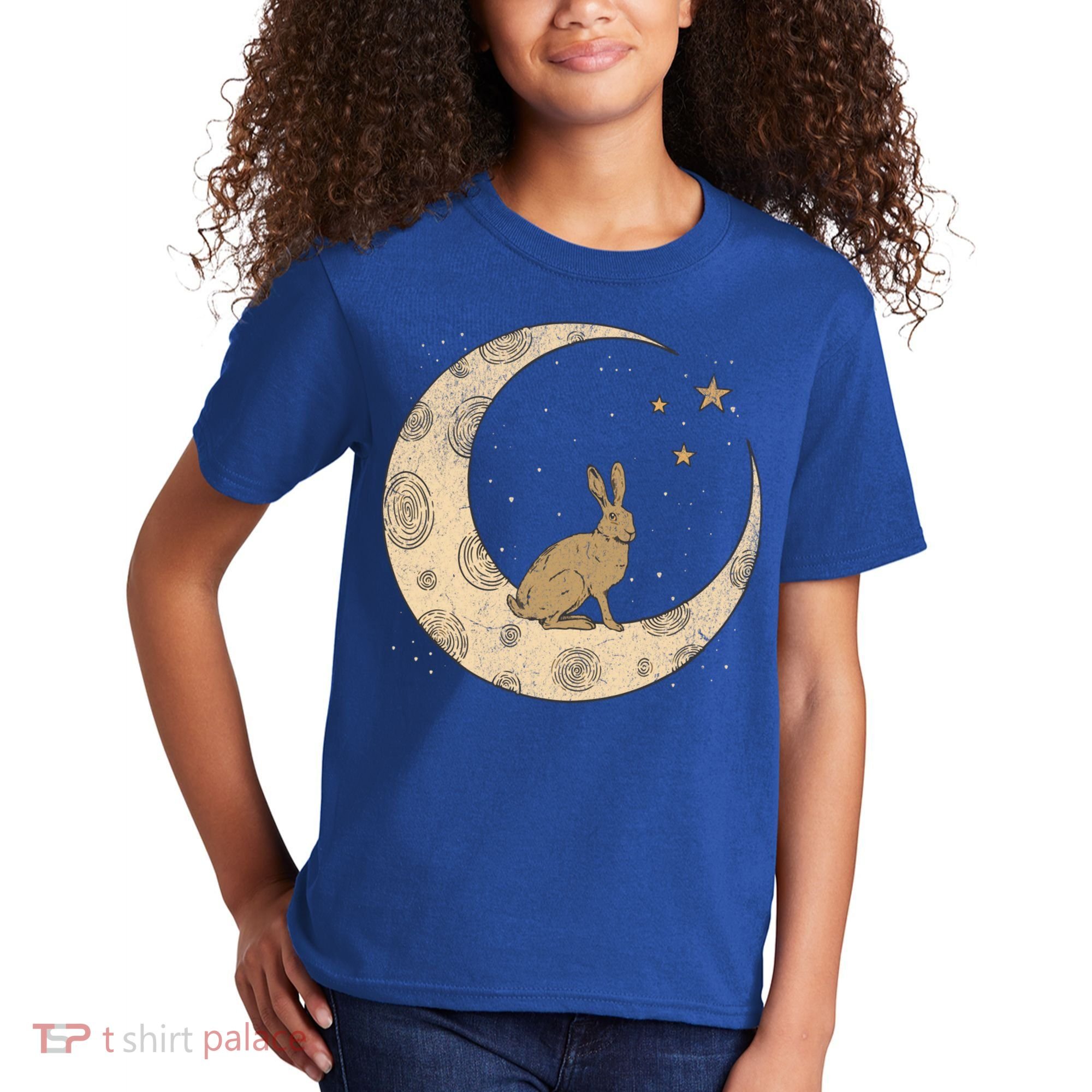 Crescent Moon Rabbit Stars Wiccan Wicca Witch Moon Phases Gift Kids T-Shirt