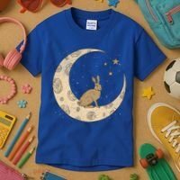 Crescent Moon Rabbit Stars Wiccan Wicca Witch Moon Phases Gift Kids T-Shirt thumb 3