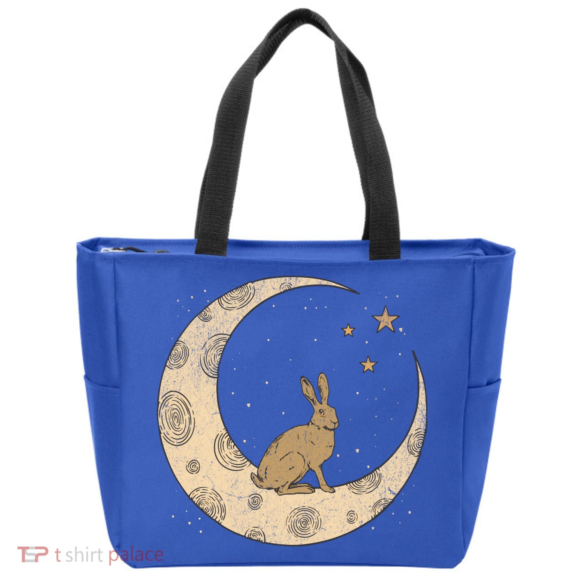 Crescent Moon Rabbit Stars Wiccan Wicca Witch Moon Phases Gift Tote Bag