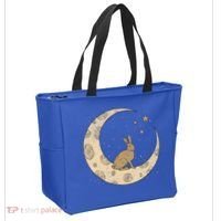 Crescent Moon Rabbit Stars Wiccan Wicca Witch Moon Phases Gift Tote Bag thumb 2
