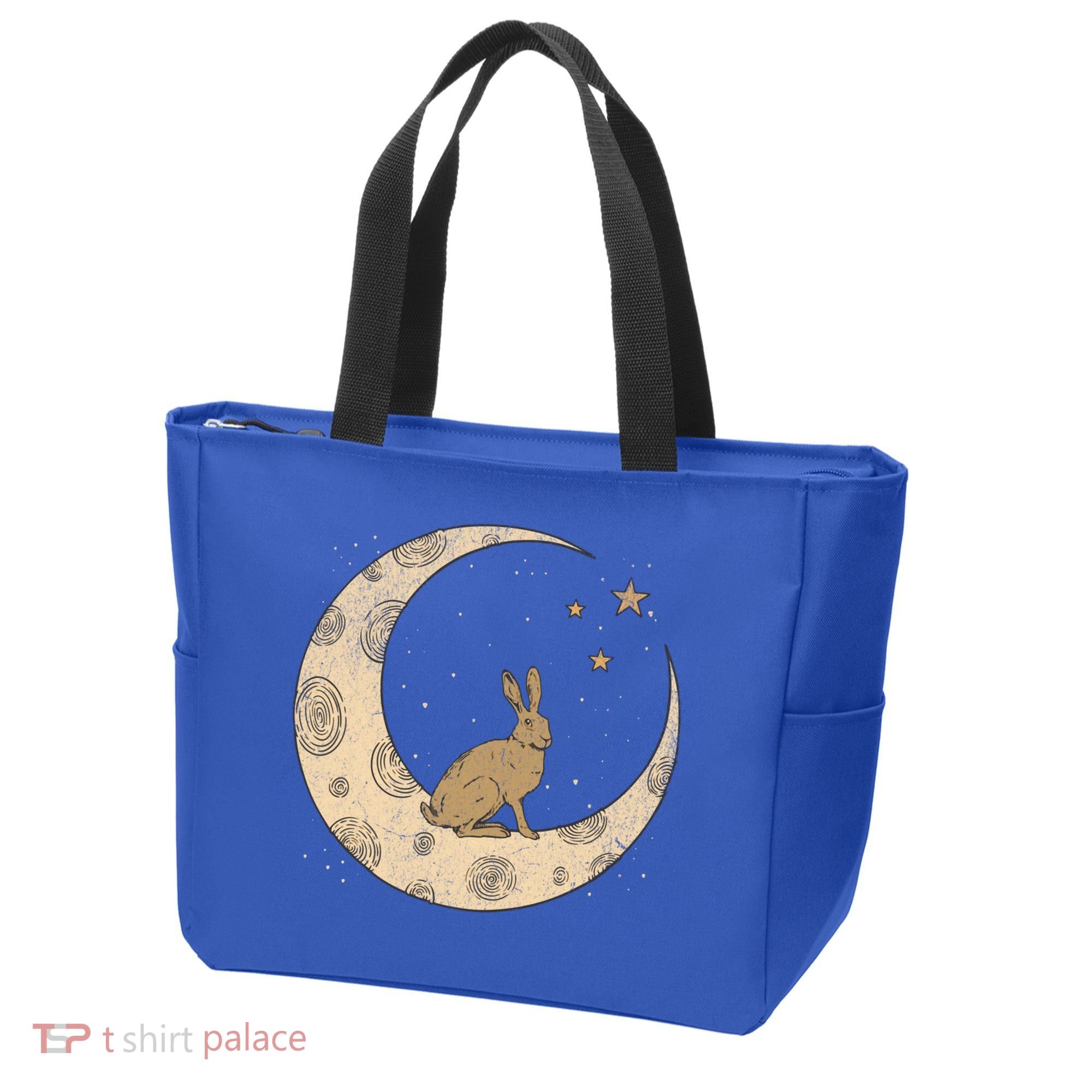 Crescent Moon Rabbit Stars Wiccan Wicca Witch Moon Phases Gift Tote Bag