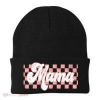 Checkered Mama Retro Mom Life Women Mothers Day New Mom Beanie thumb 0