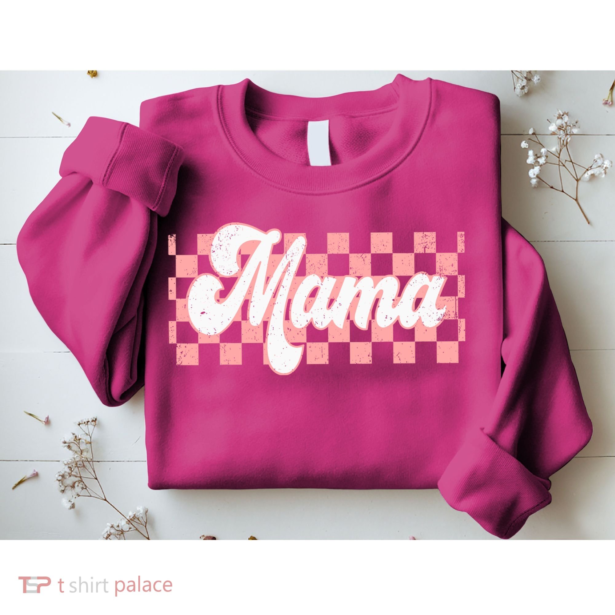 Checkered Mama Retro Mom Life Women Mothers Day New Mom Sweatshirt