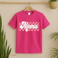 Checkered Mama Retro Mom Life Women Mothers Day New Mom T-Shirt thumb 2