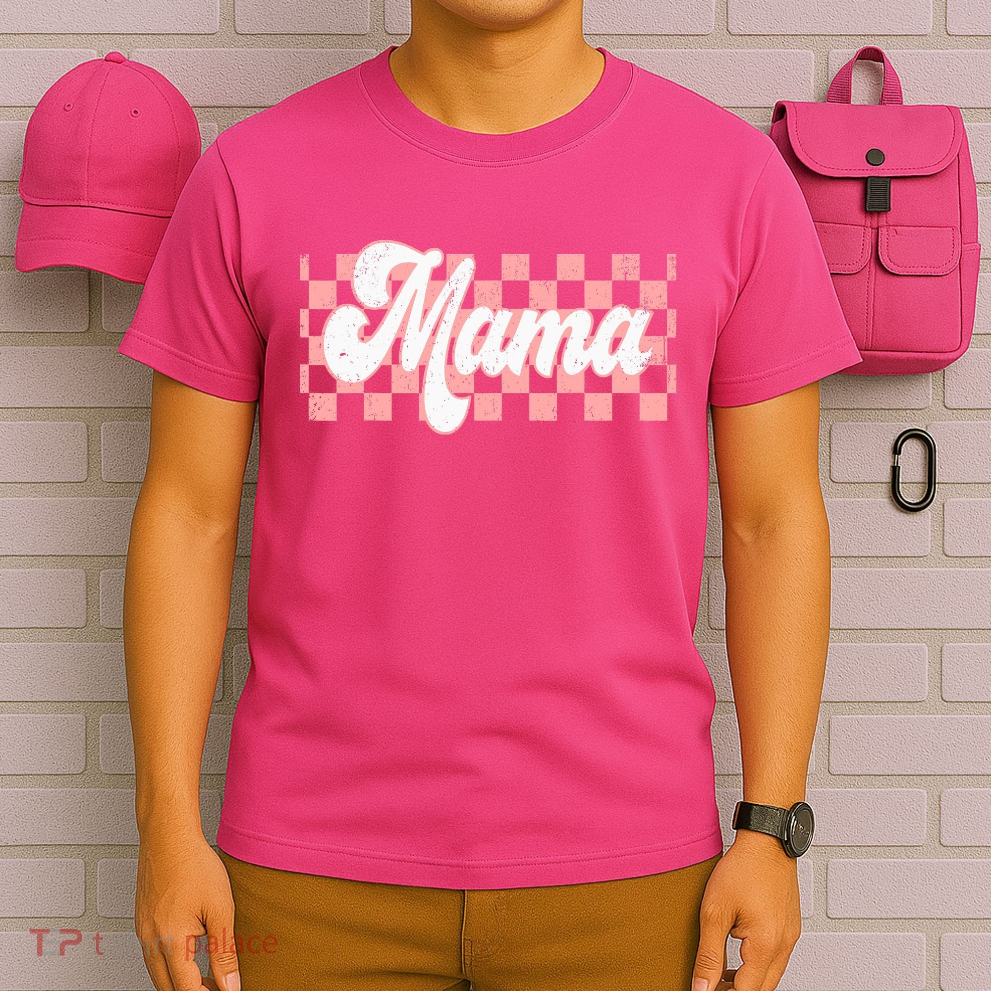 Checkered Mama Retro Mom Life Women Mothers Day New Mom T-Shirt