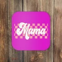 Checkered Mama Retro Mom Life Women Mothers Day New Mom Coaster thumb 0