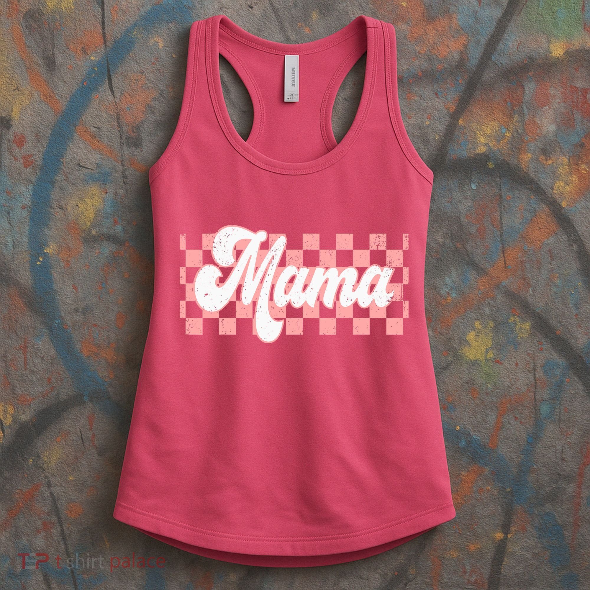 Checkered Mama Retro Mom Life Women Mothers Day New Mom Women's Tank Top